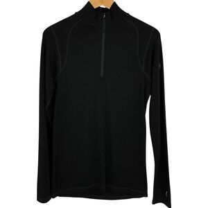 Smartwool Merino 250 Base Layer Top 1/4 Zip Black Long Sleeve Size Small S